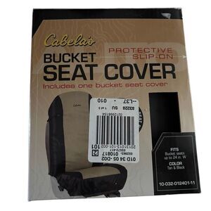 Cabela’s Bucket Seat Cover Tan & Black Protective Slip-On *New*